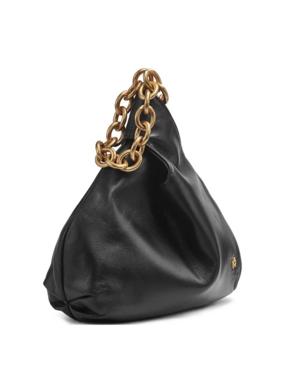 Donna Karan NY Lawrence leather wristlet pouch with chain strap mini bag - BLACK - Picture 5 of 10